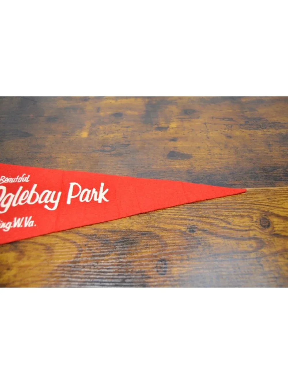 Vintage Oglebay Park Felt Pennant Banner Wheeling W.Va 16 inches